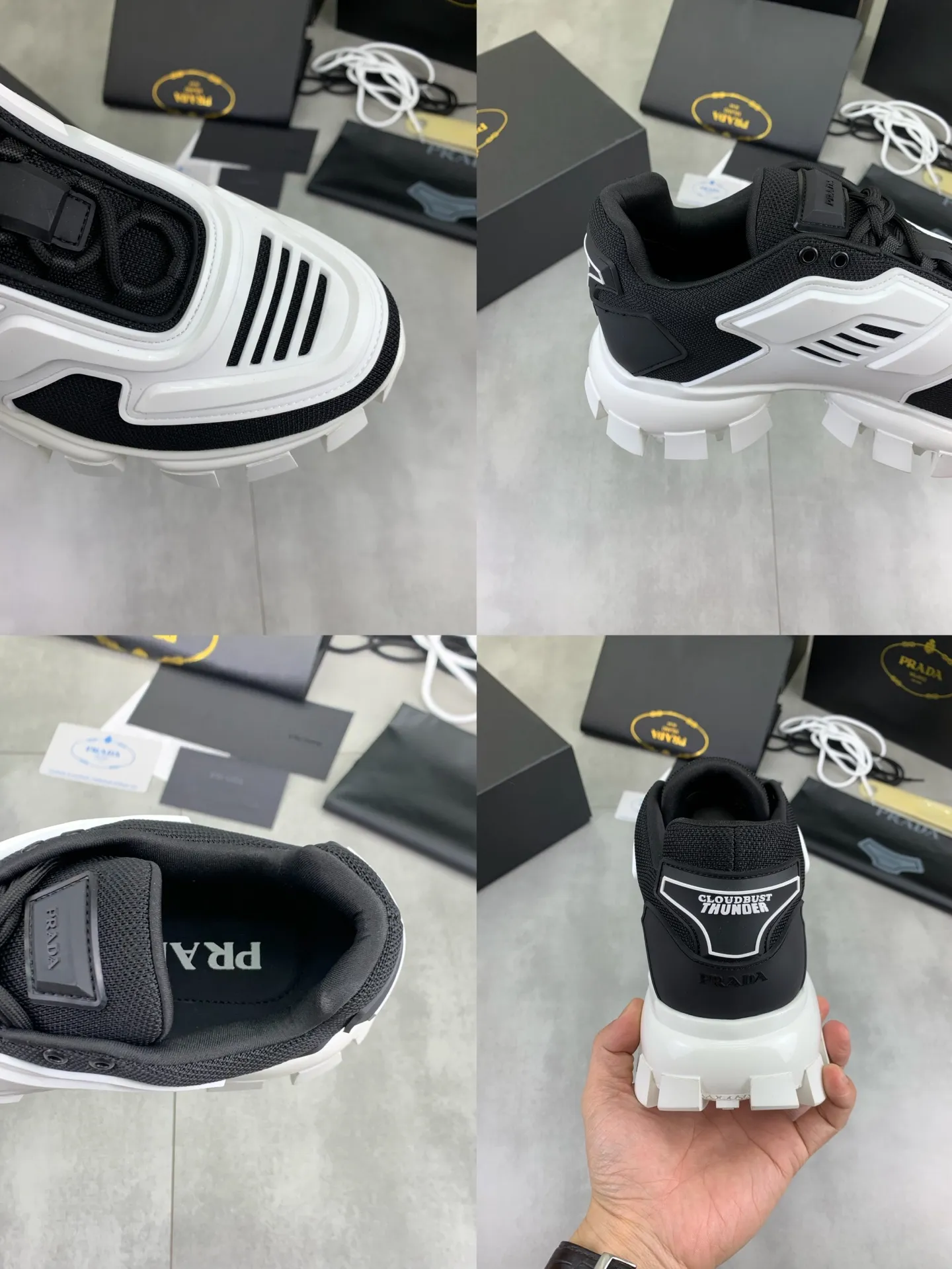 Factory price P660 top version PRADA Dark Punk Martin Rock Tank Mecha Hardcore Fighting Shoes ☑️ A century-old brand, the unique hardcore design has entered the public eye. The tank element is used as the sole design, subverting conventions, breaking the monotony and dullness, lighting up the overall shape, attracting attention, and achieving a meaningless appearance. With its hard-core styling and metal accessories full of design, it unleashes an unruly punk spirit, interprets a unique and iconic style, and demonstrates the leadership level of its pioneer originator in the field of thick-soled shoes. It is the nirvana darling of major fashion weeks. 📣📣The ultra-light foam outsole solves the problem of bulkiness and is suitable for those who know the difference. ✅Fabric: Original splicing design and production ✅Inner: Original lining➕Cow leather insole. ✅Original foam combination outsole with 8cm heel height and super light weight. ✅Code number: Female 35-39 (40 is customized and non-refundable) Male 39-45 (46 and 47 are customized and non-refundable) Full package at the counter